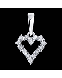 Подвеска из белого золота с бриллиантами выращенными Sokolov