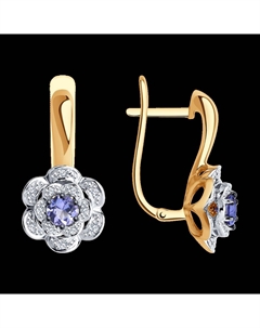 Серьги из золота с бриллиантами и танзанитами Sokolov