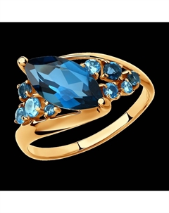 Кольцо из золота с голубыми и синими топазами Sokolov