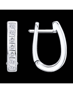 Серьги из белого золота с бриллиантами выращенными Sokolov