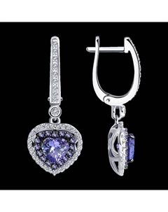 Серьги из белого золота с бриллиантами и танзанитами Sokolov