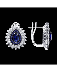 Серьги из белого золота с бриллиантами и сапфирами Sokolov