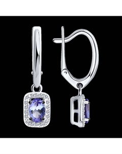 Серьги из белого золота с бриллиантами и танзанитами Sokolov