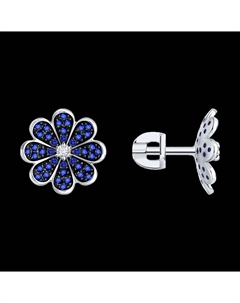 Серьги из белого золота с бриллиантами и сапфирами Sokolov