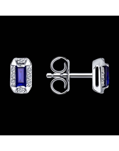 Серьги из белого золота с бриллиантами и сапфирами Sokolov