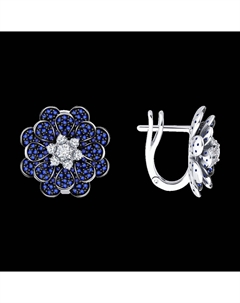 Серьги из белого золота с бриллиантами и сапфирами Sokolov