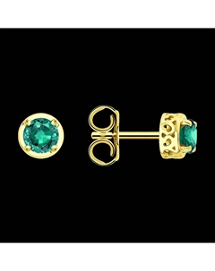 Серьги из желтого золота с изумрудами Sokolov