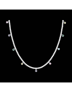 Колье из серебра с синтетическим жемчугом и фианитами Sokolov