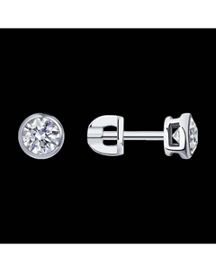 Серьги из белого золота с бриллиантами выращенными Sokolov