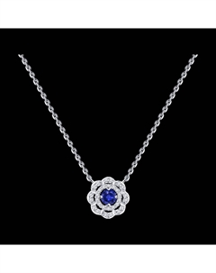 Колье из белого золота с бриллиантами и сапфиром Sokolov