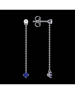 Серьги из белого золота с бриллиантами и сапфирами Sokolov