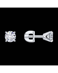 Серьги из белого золота с бриллиантами выращенными Sokolov