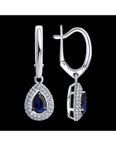 Серьги из белого золота с бриллиантами и сапфирами Sokolov