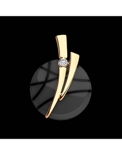 Подвеска из золота с бриллиантом и черной керамической вставкой Sokolov