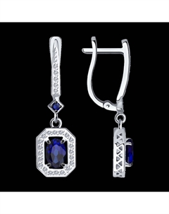 Серьги из белого золота с бриллиантами и сапфирами Sokolov