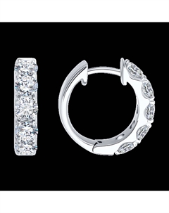 Серьги из белого золота с бриллиантами выращенными Sokolov