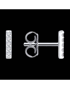 Серьги из белого золота с бриллиантами выращенными SW Sokolov
