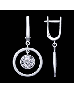 Серьги из серебра с фианитами Sokolov