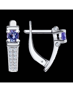 Серьги из белого золота с бриллиантами и танзанитами Sokolov