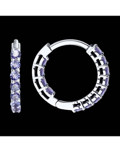 Серьги из белого золота с танзанитами Sokolov