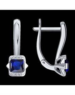 Серьги из белого золота с бриллиантами и сапфирами Sokolov
