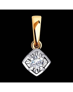 Подвеска из комбинированного золота с фианитом Sokolov
