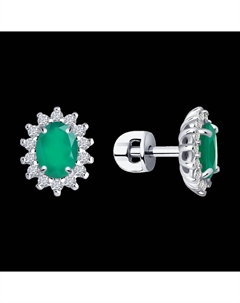 Серьги из серебра с агатами и фианитами Sokolov