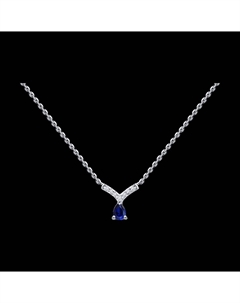 Колье из белого золота с бриллиантами и сапфиром Sokolov