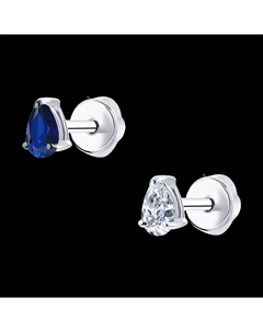 Серьги из белого золота с сапфиром Sokolov