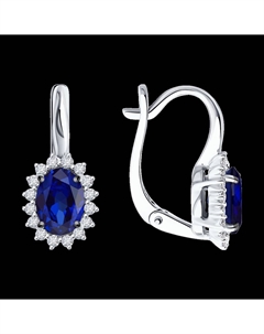 Серьги из белого золота с бриллиантами и сапфирами Sokolov