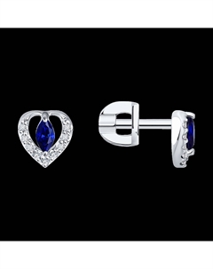 Серьги из белого золота с бриллиантами и сапфирами Sokolov