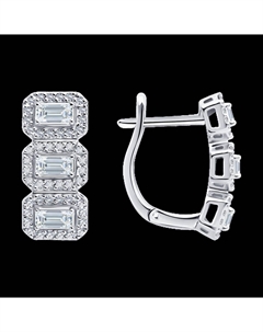 Серьги из белого золота с бриллиантами выращенными Sokolov