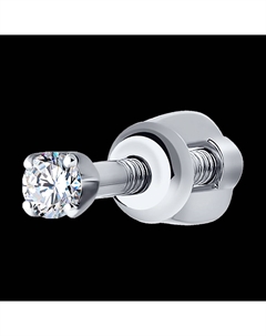 Серьги одиночные из белого золота с бриллиантом Sokolov