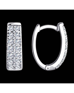 Серьги из белого золота с фианитами Sokolov