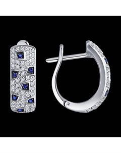 Серьги из белого золота с бриллиантами и сапфирами Sokolov