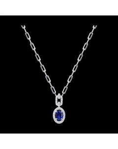 Колье из белого золота с бриллиантами и сапфиром Sokolov