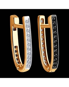 Серьги из золота с бесцветными и чёрными бриллиантами Sokolov