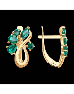 Серьги из золота с изумрудом гидротермальным Sokolov