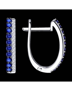 Серьги из белого золота с бриллиантами и сапфирами Sokolov