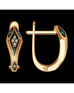 Серьги из золота с бриллиантами и изумрудами Sokolov