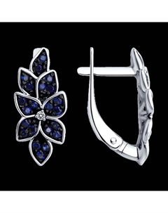 Серьги из белого золота с бриллиантами и корундами Sokolov