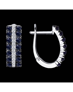 Серьги из белого золота с бриллиантами и сапфирами Sokolov