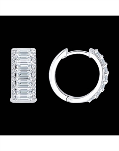 Серьги из белого золота с бриллиантами выращенными Sokolov