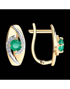 Серьги из золота с агатами и фианитами Sokolov