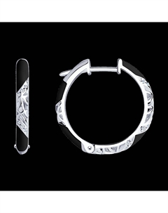 Серьги из серебра с эмалью с фианитами Sokolov