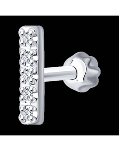 Серьга из белого золота с бриллиантами Sokolov