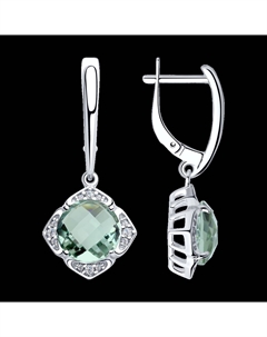 Серьги из серебра с кварцем и фианитами Sokolov