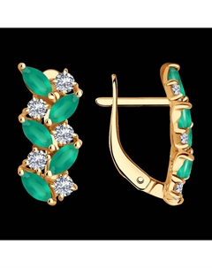 Серьги из золота с агатами и фианитами Sokolov