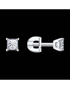 Серьги из белого золота с бриллиантами выращенными Sokolov