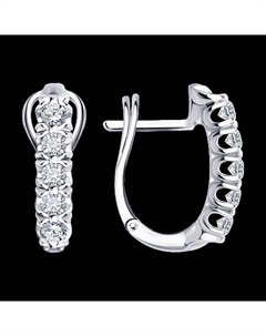 Серьги из белого золота с бриллиантами выращенными Sokolov